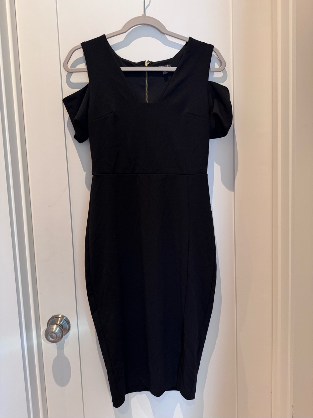 Express Black Cut-Out Shoulder Cocktail Dress